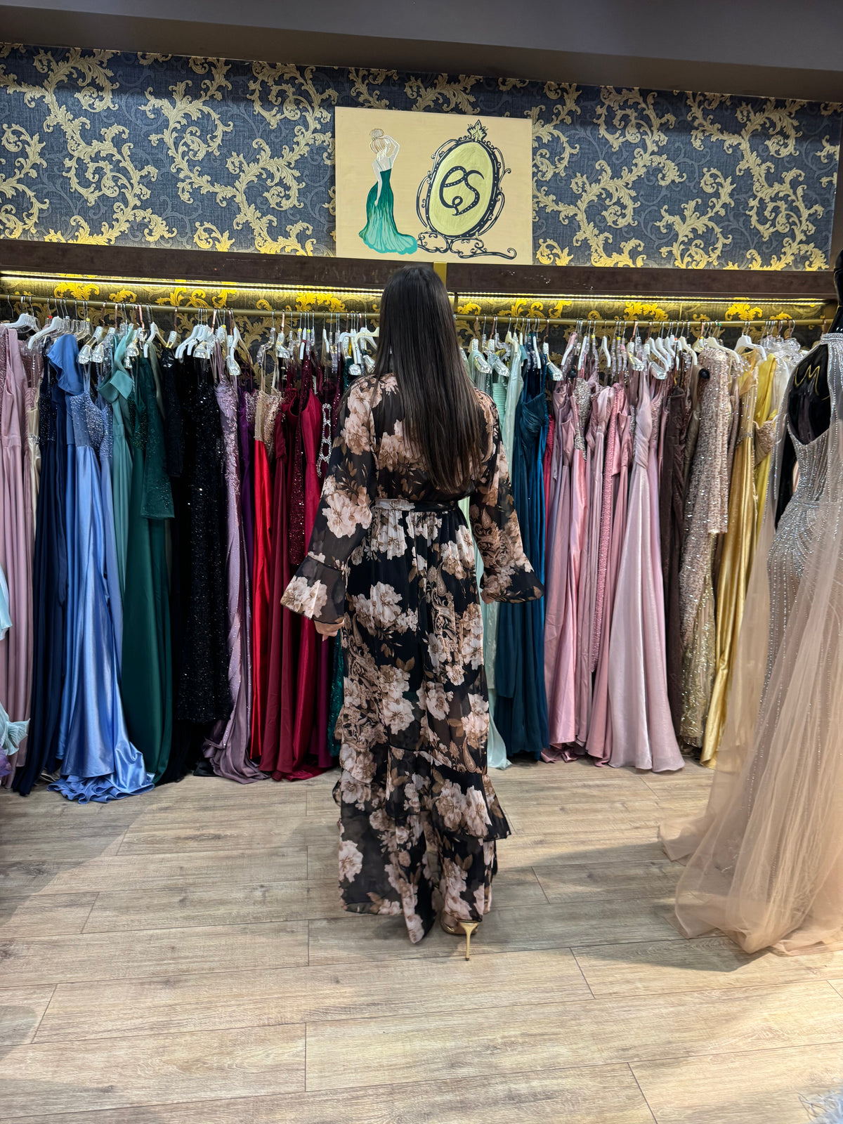 Black Blossom Maxi Dress