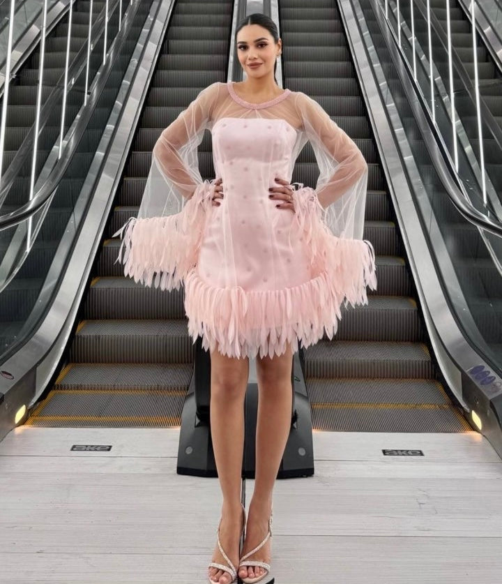 Pink Fleur Mini Dress