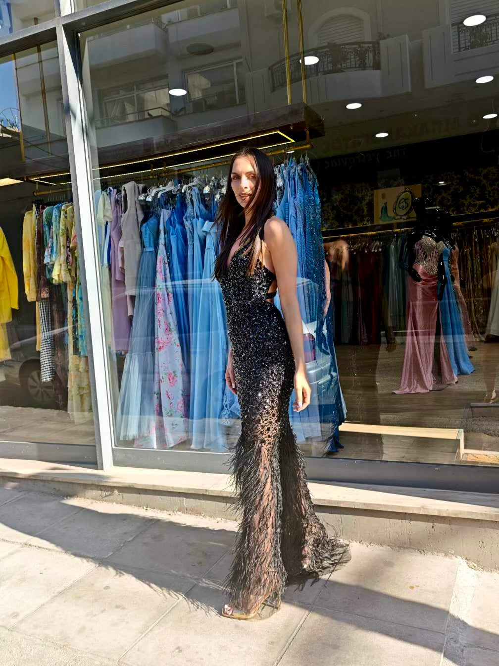 Black Vivienne Crystal Dress