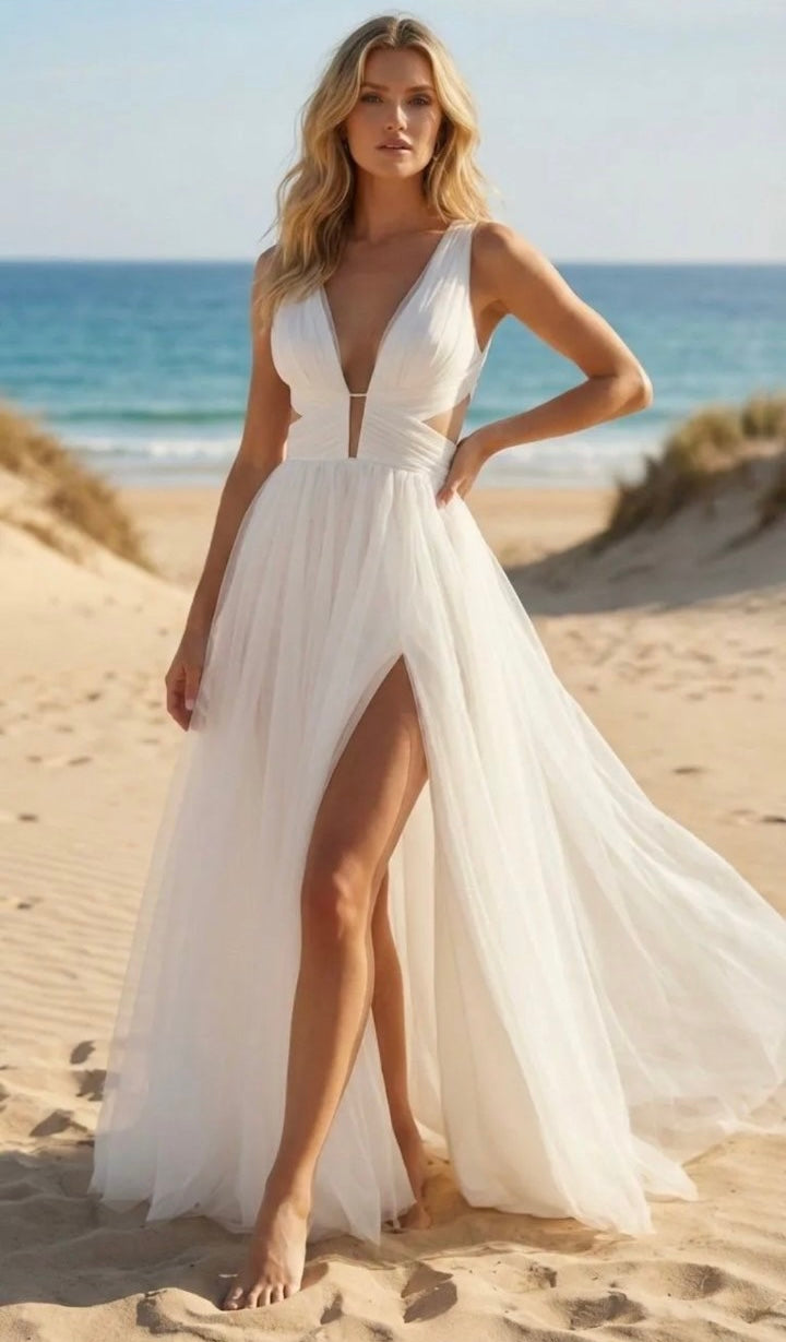 Amélie Tulle Dress – White
