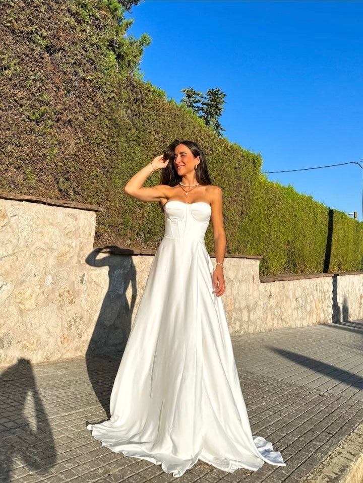 White Camille Corset Maxi Dress