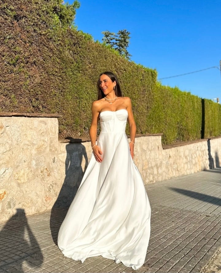White Camille Corset Maxi Dress