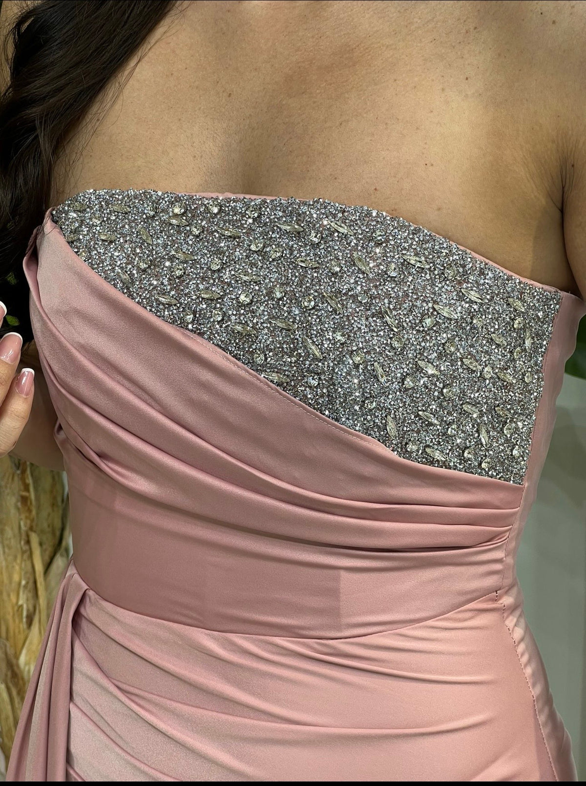 Elysia Crystal Dress – Dusty Pink