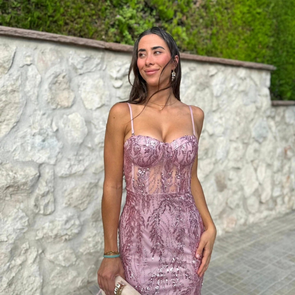 Pink Celeste Glitter Dress
