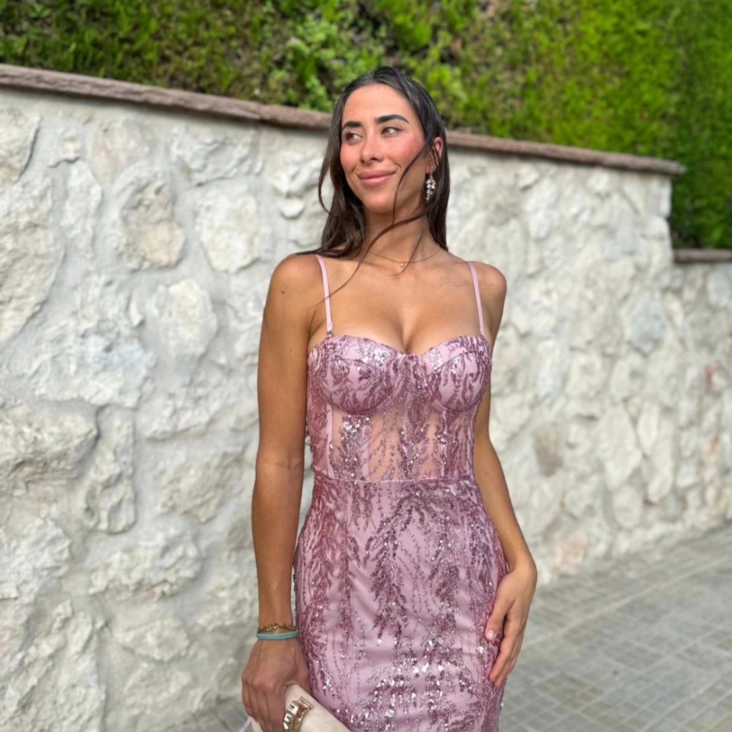 Pink Celeste Glitter Dress