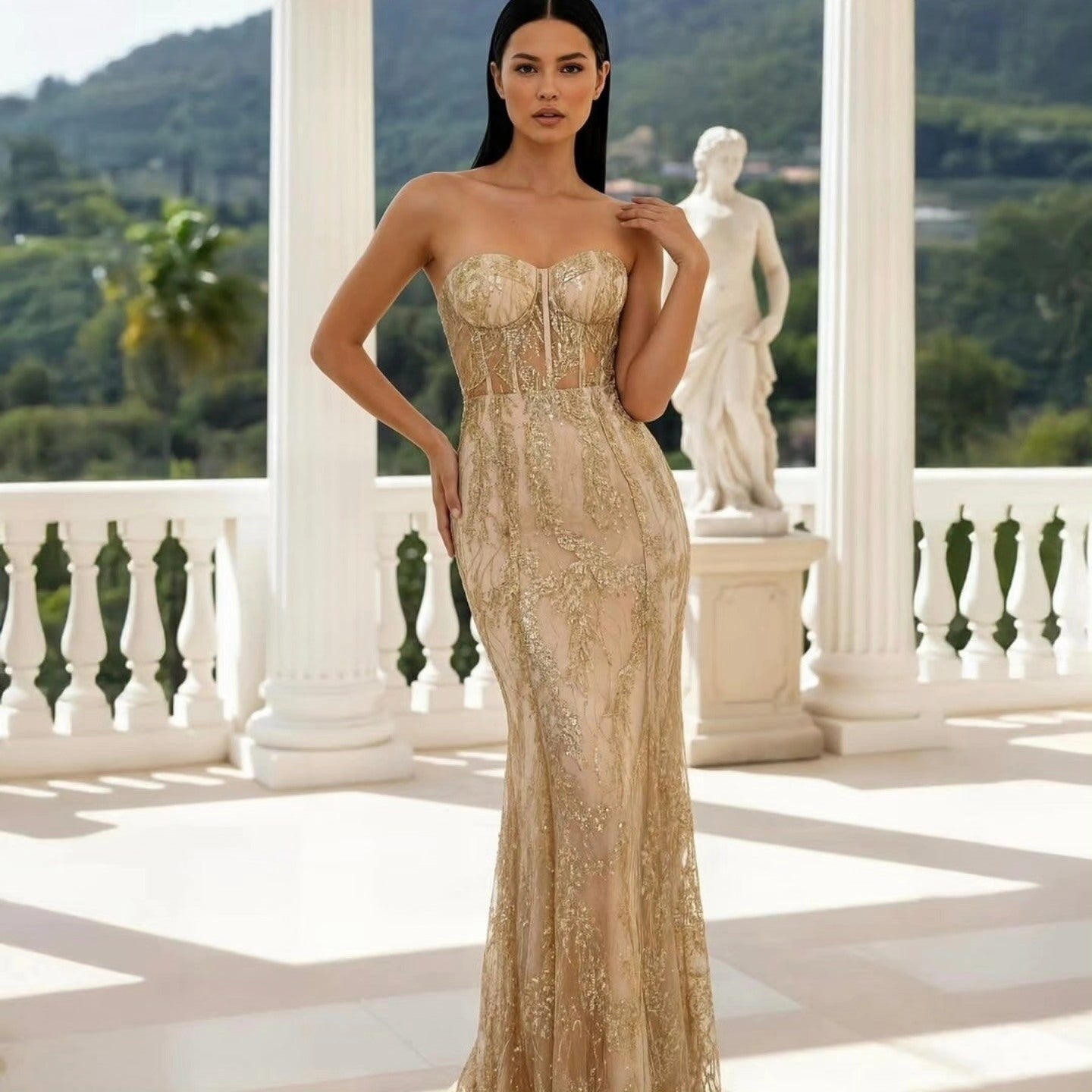 Blue Celeste Glitter Dress