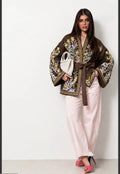 Chocolate Sahara Embroidered Denim Jacket