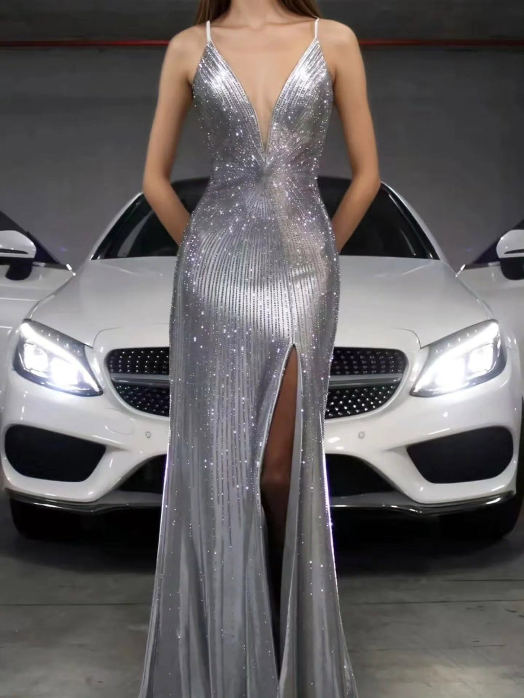 Silver Valencia Crystal Dress