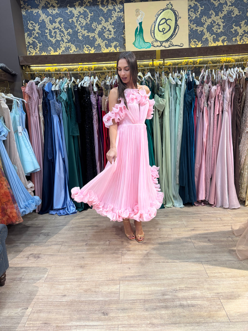 Flora Ruffle Dress – Pink