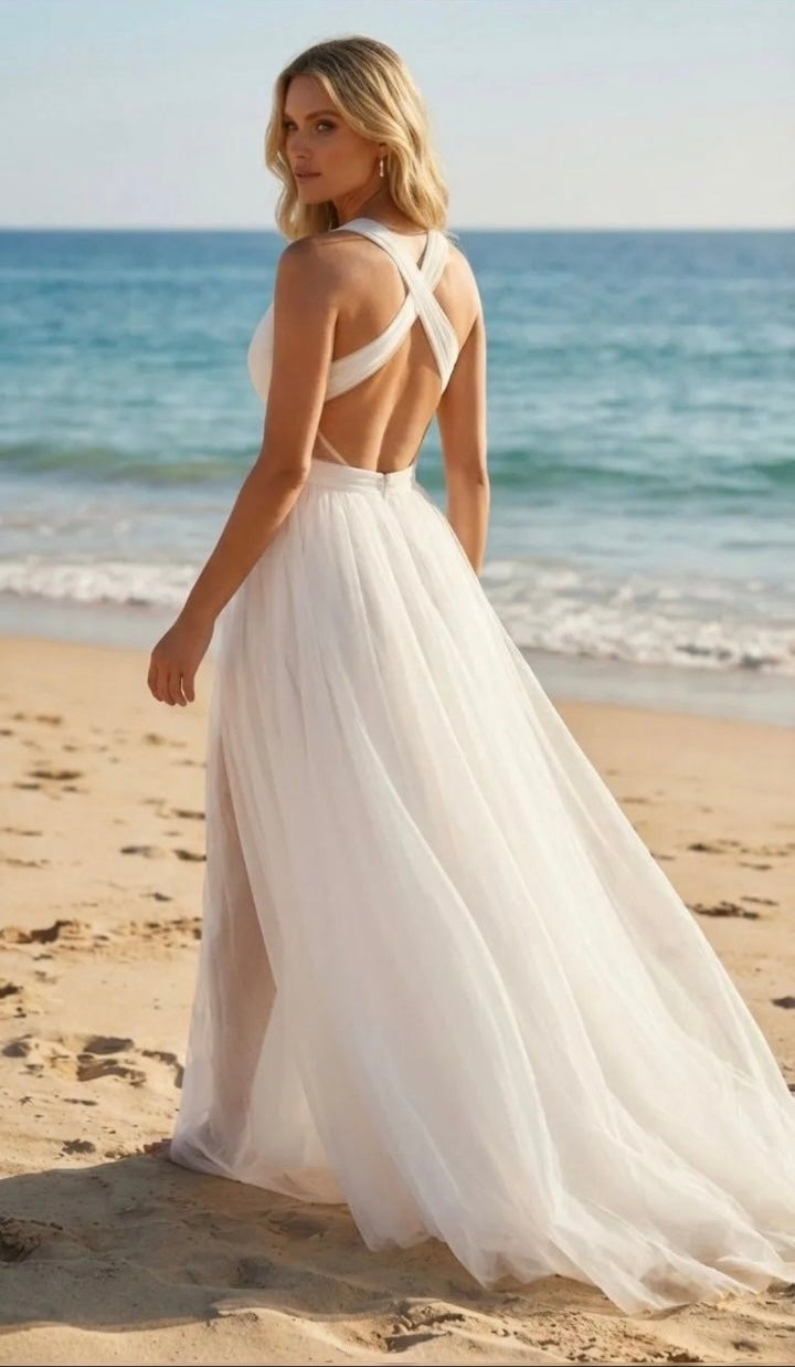 Amélie Tulle Dress – White