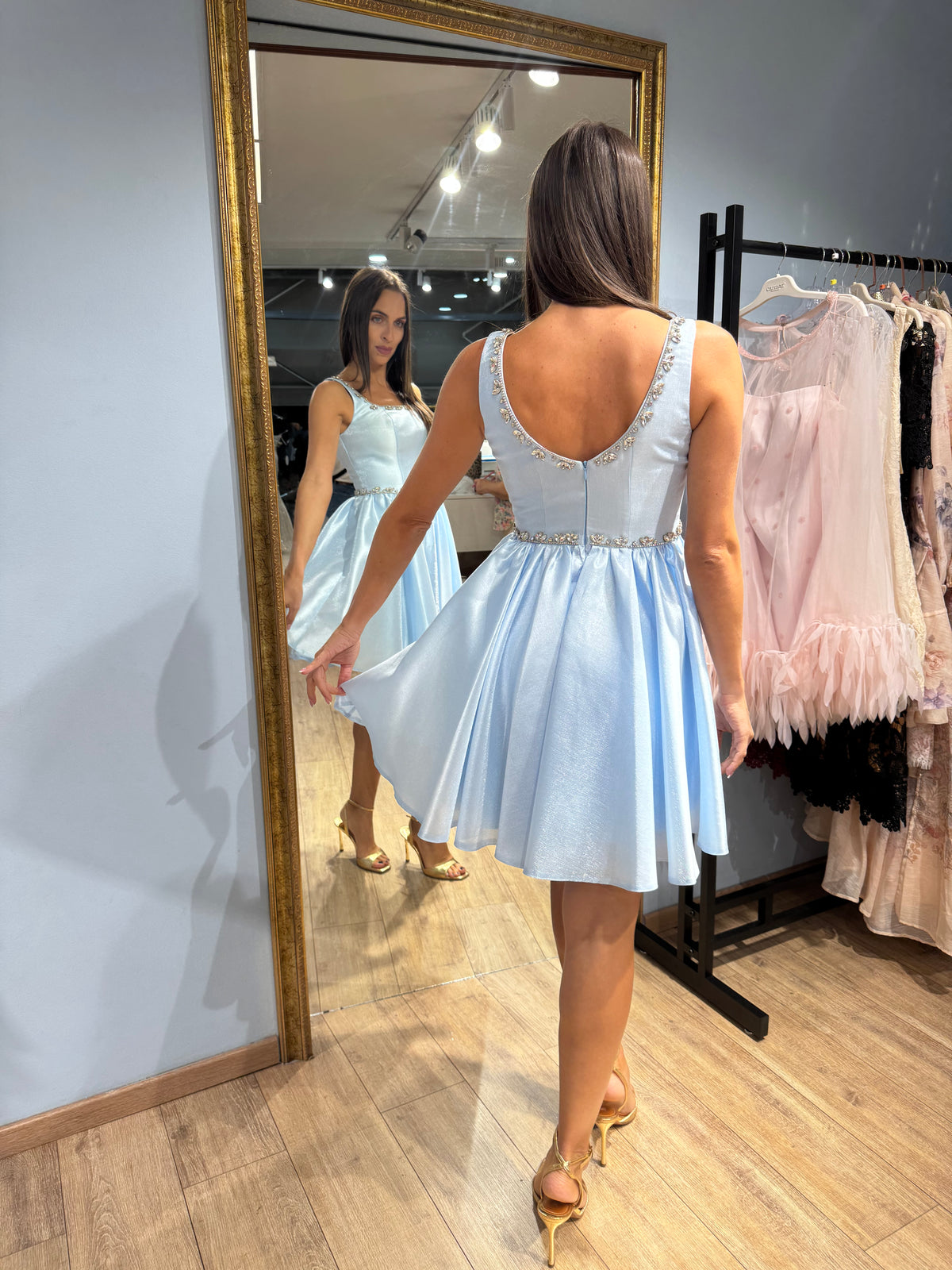 Sky Blue Amélie Short Dress