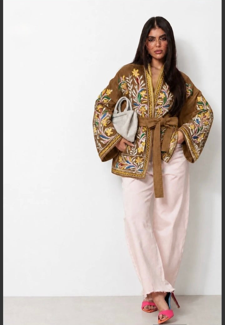 Camel Sahara Denim Kimono