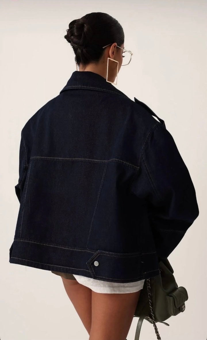 Dark Blue Brooklyn Oversized Denim Jacket