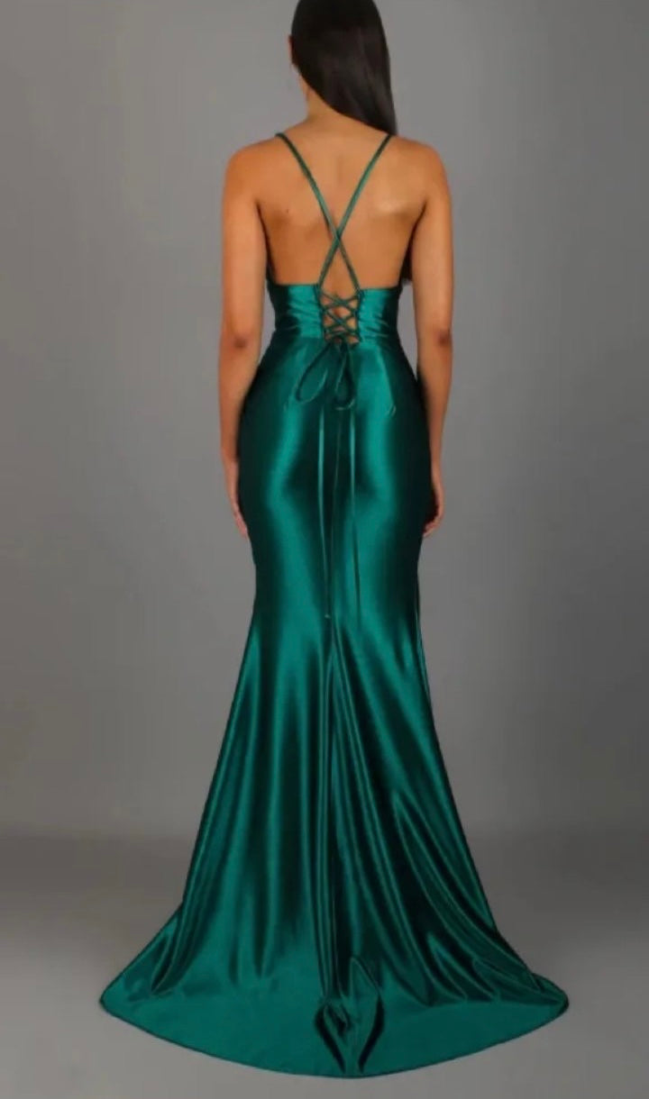 Emerald Sienna Satin Maxi Dress