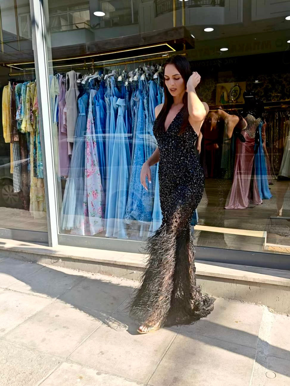 Black Vivienne Crystal Dress