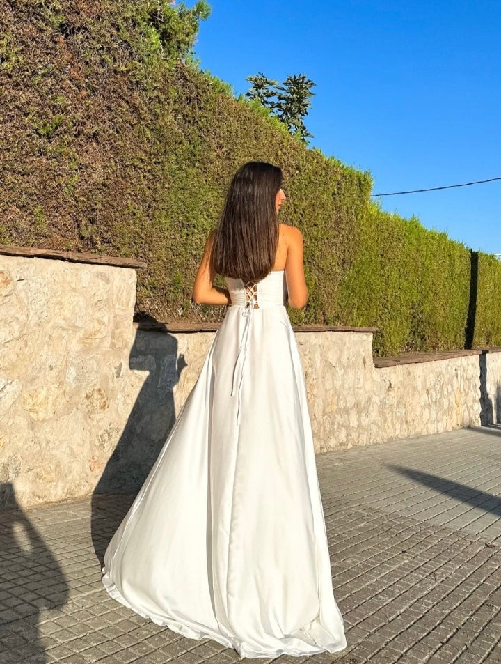 White Camille Corset Maxi Dress