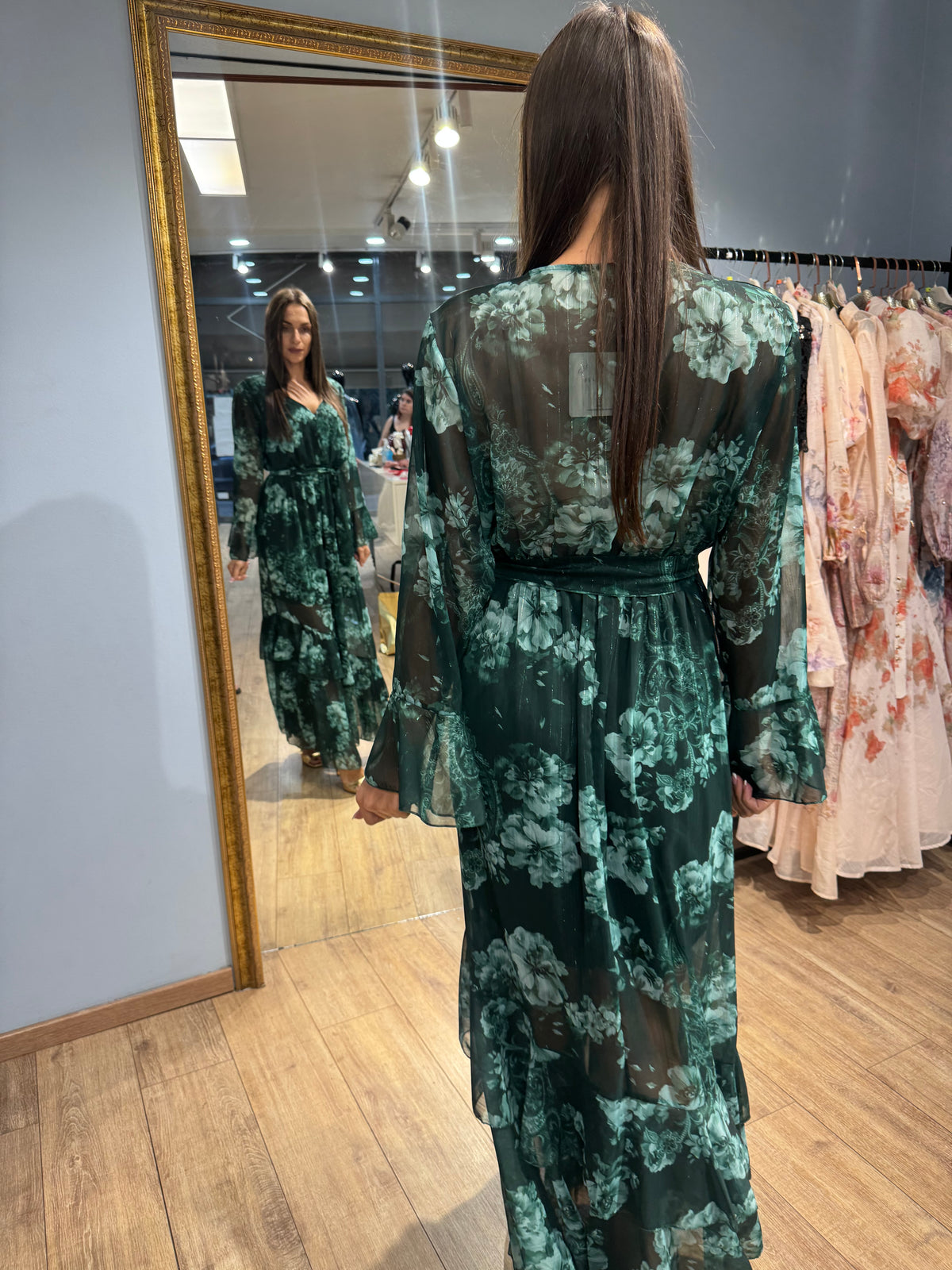 Green Blossom Maxi Dress