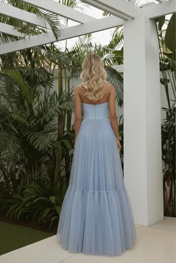 Elodie Tulle Dress – Blue Grey