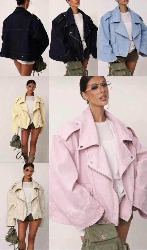 Baby Pink Brooklyn Oversized Denim Jacket