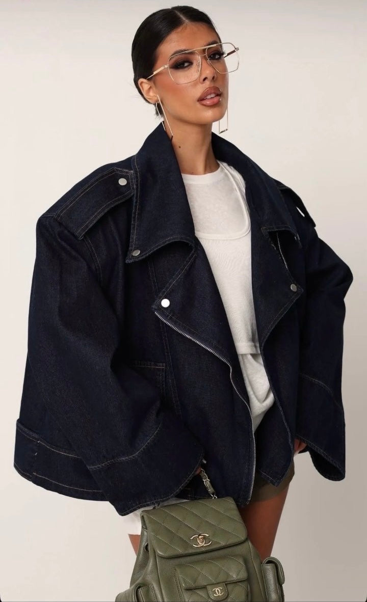 Dark Blue Brooklyn Oversized Denim Jacket