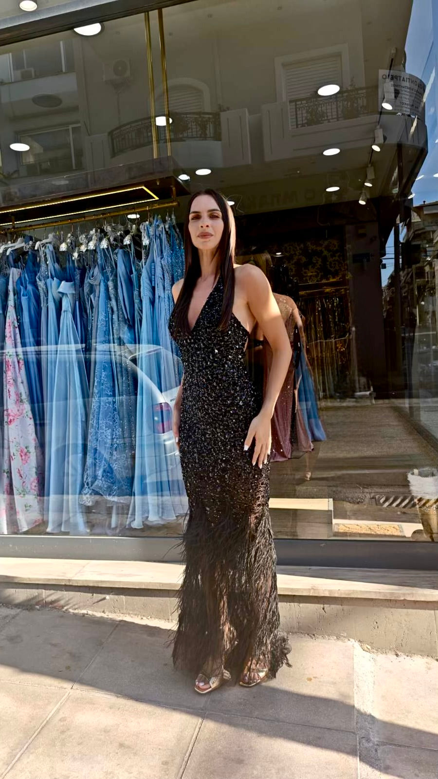 Black Vivienne Crystal Dress