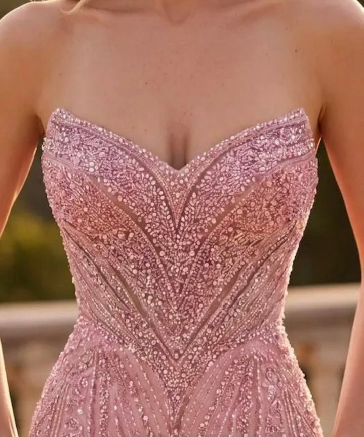 Pink Aurelia Beaded Mermaid Dress
