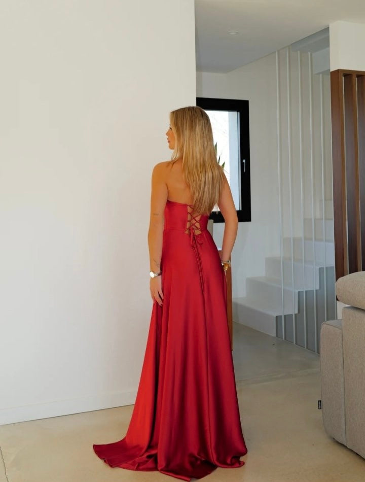Cherry Camille Corset Maxi Dress