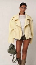 Pastel Yellow Brooklyn Oversized Denim Jacket