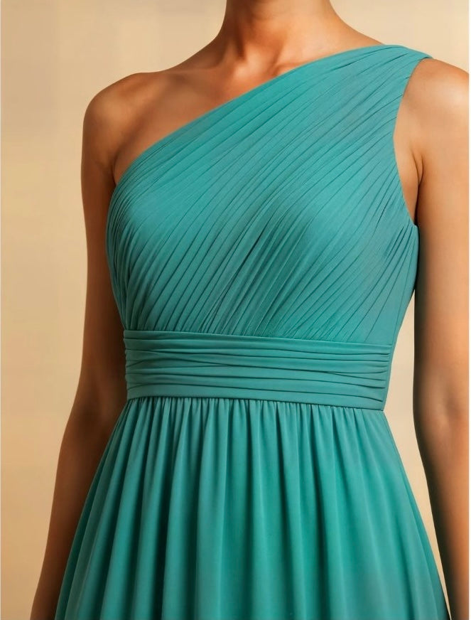 Amara One Shoulder Dress – Turquoise