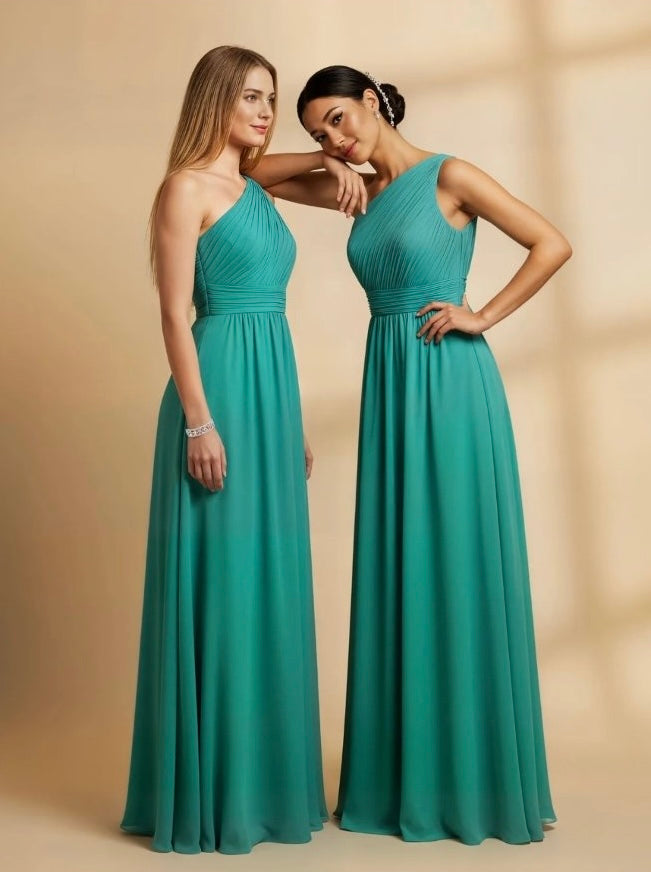 Amara One Shoulder Dress – Turquoise