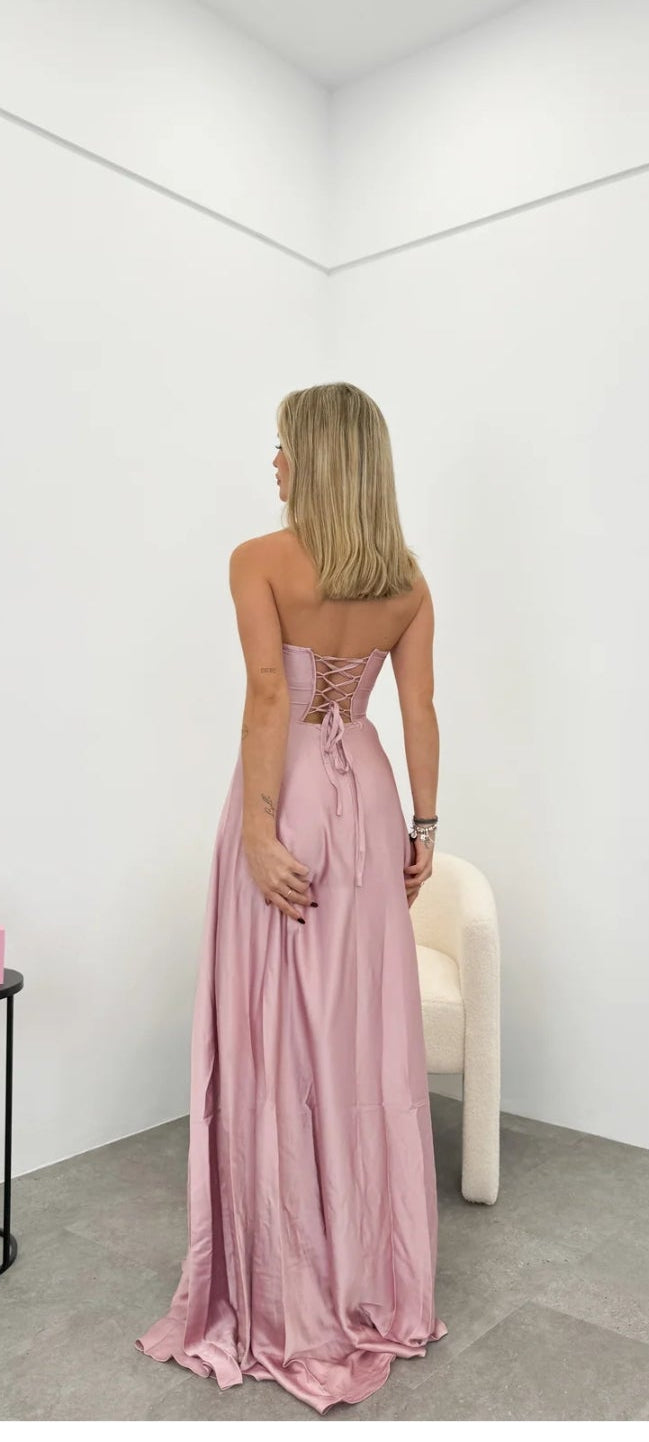 Pink Camille Corset Maxi Dress