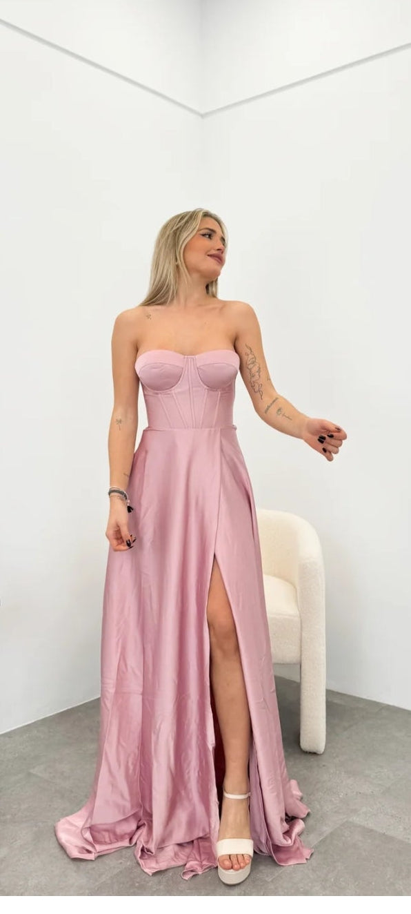 Pink Camille Corset Maxi Dress