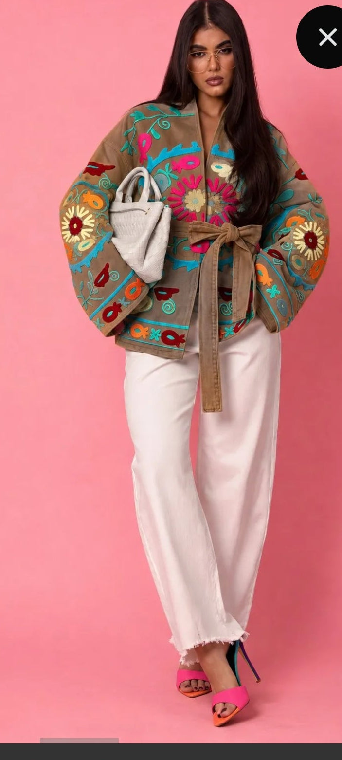Jade Μπεζ  Kimono Jacket
