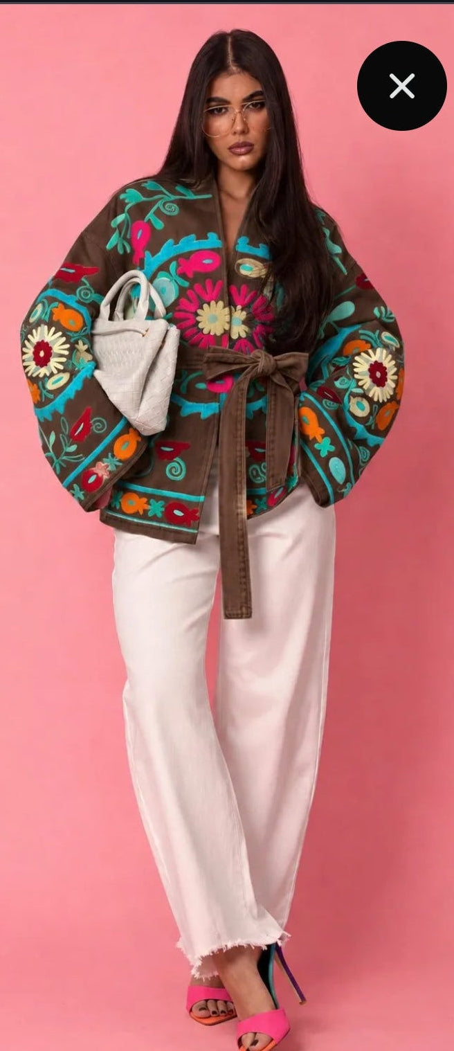 Jade Καφέ  Kimono Jacket