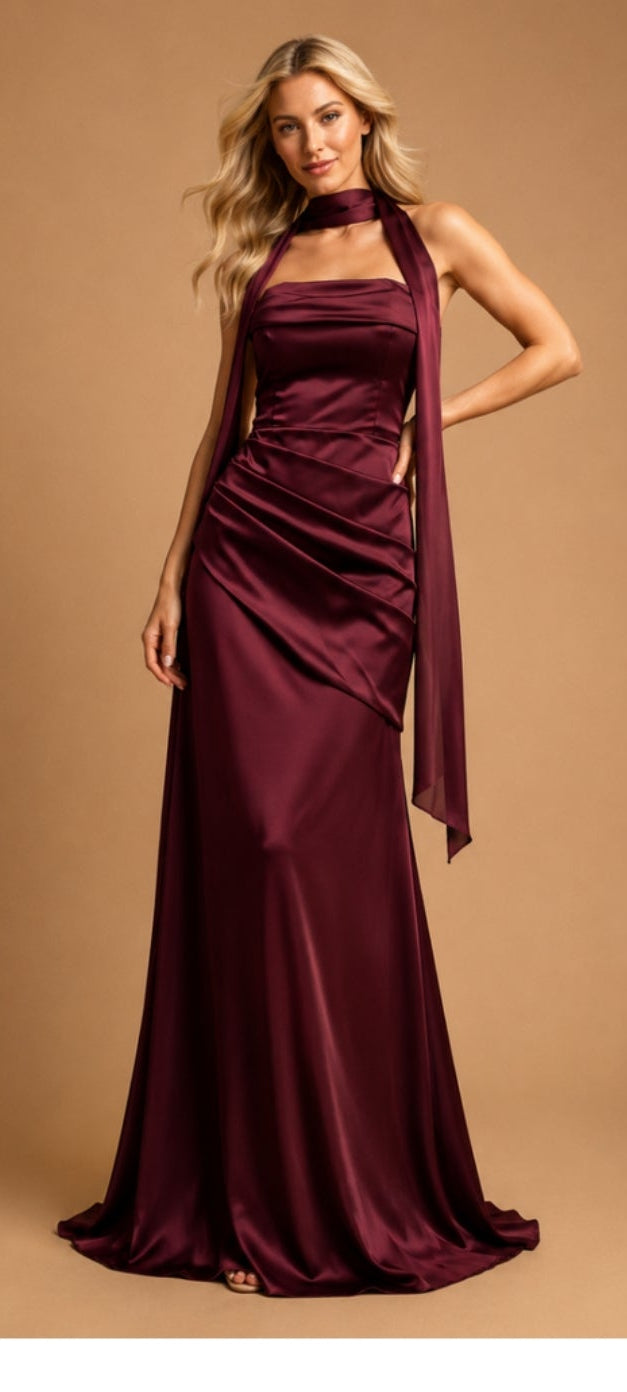 Glamour Bordeaux Maxi Dress