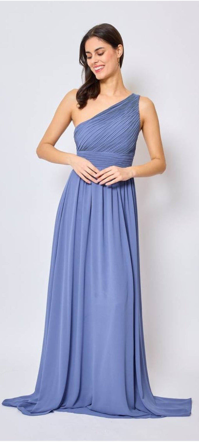 Amara One Shoulder Dress – Blue