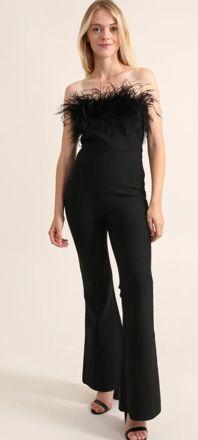 Black Feather Glam Ολόσωμη Φόρμα