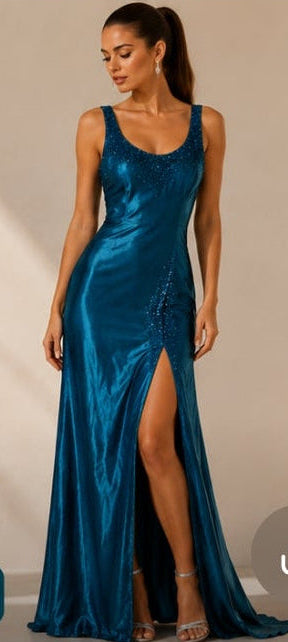 Veloura Petrol Sequin Dress