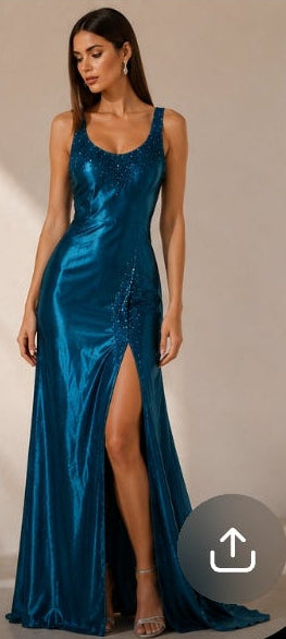 Veloura Petrol Sequin Dress