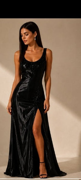 Veloura Black Sequin Dress