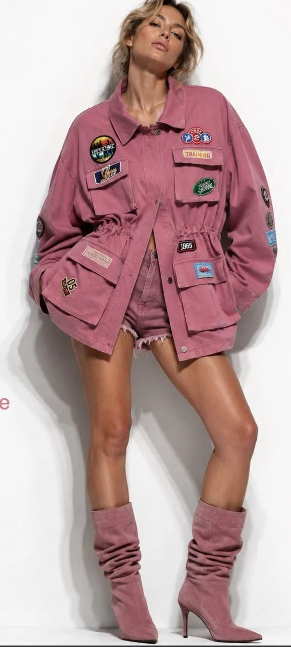 Rosé Cargo Jacket