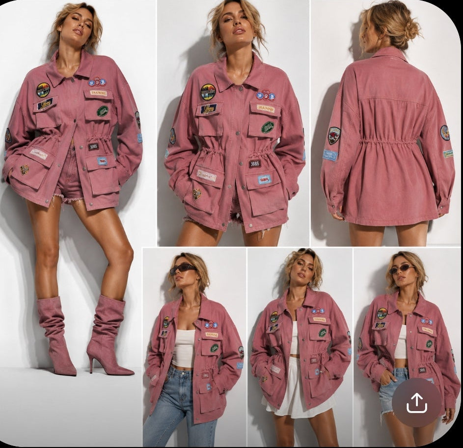 Rosé Cargo Jacket