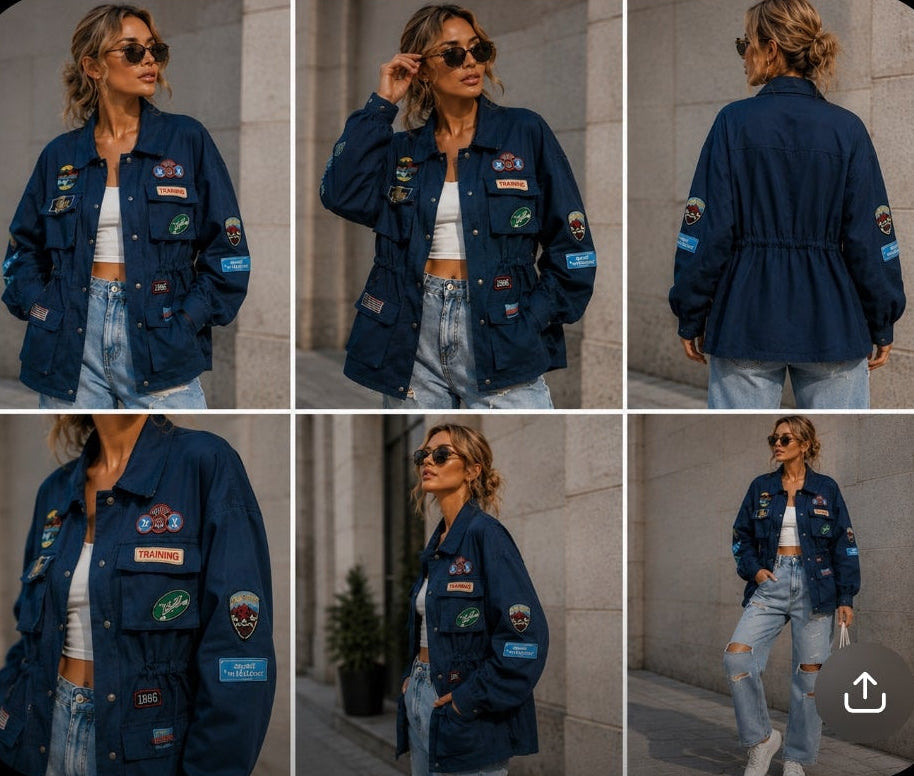 Blue Cargo Jacket