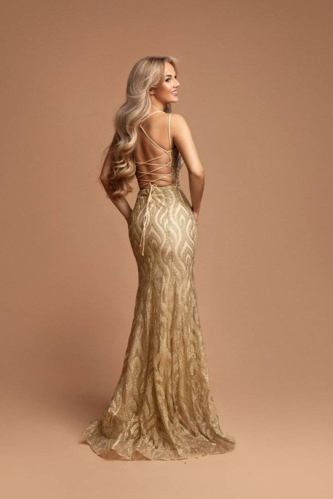 Gold Aria Glitter Dress