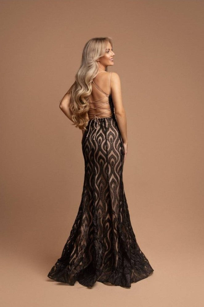 Black Aria Glitter Dress