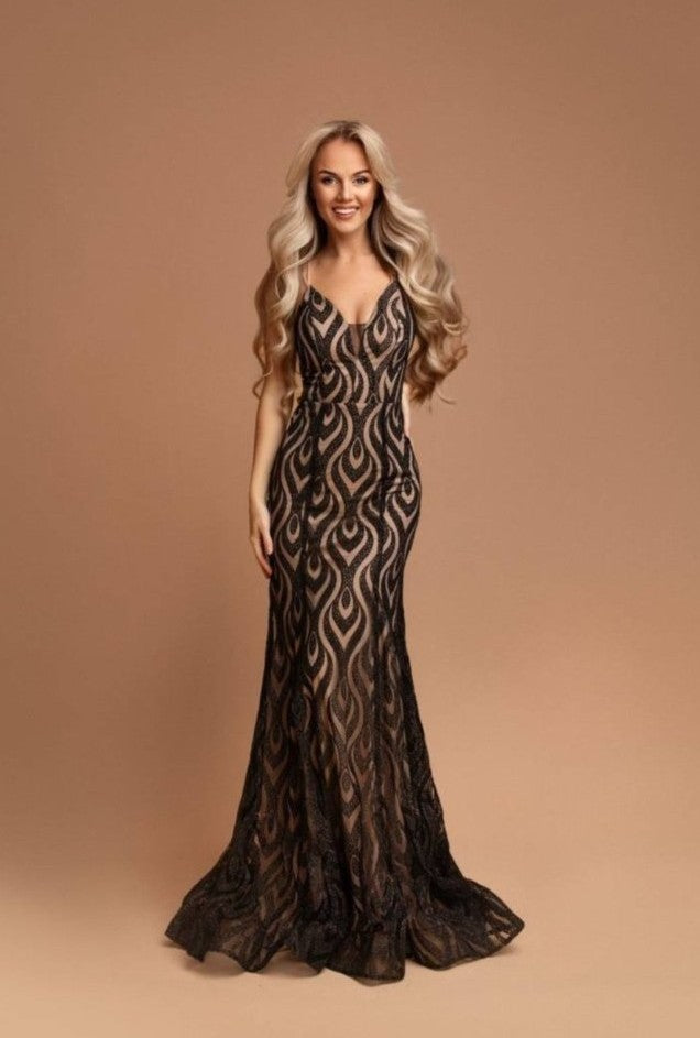 Black Aria Glitter Dress