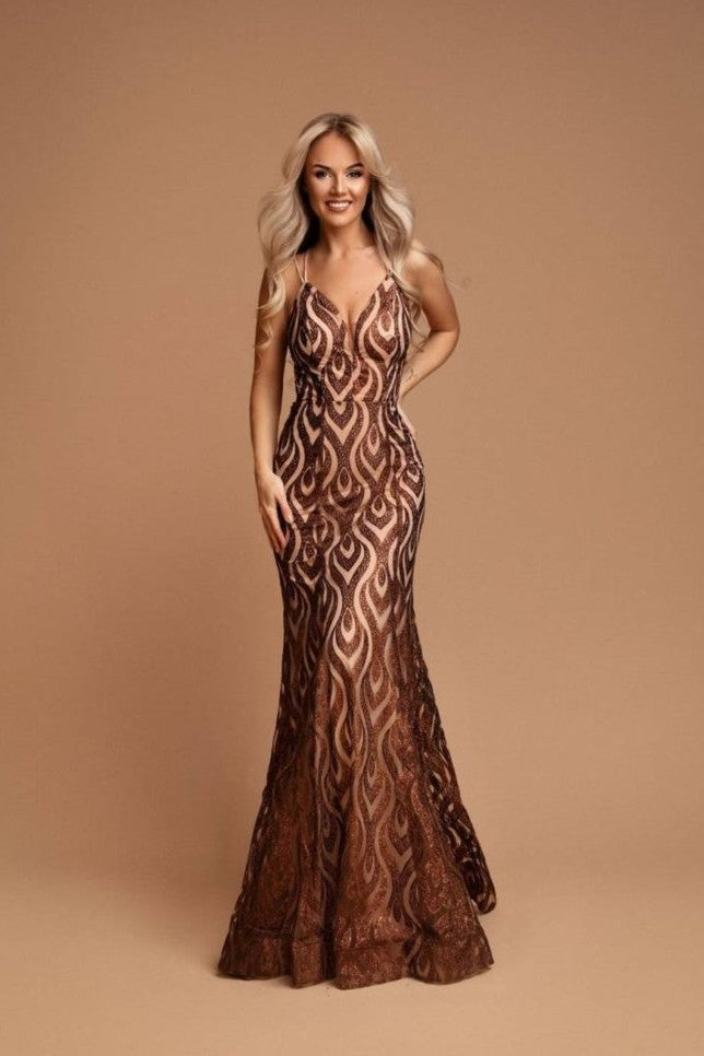 Chocolate Aria Glitter Dress