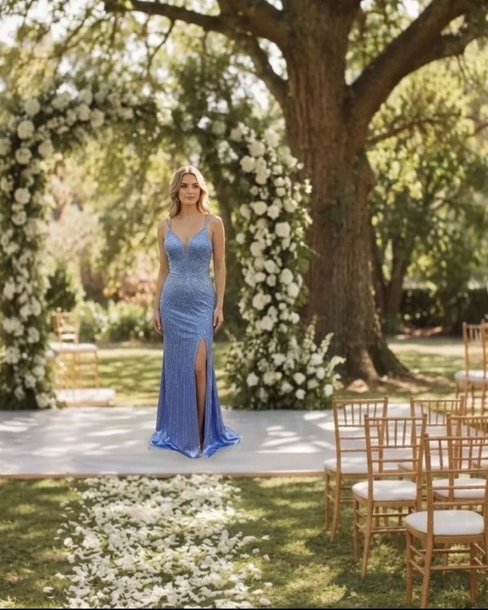 Aqua Valencia Crystal Dress