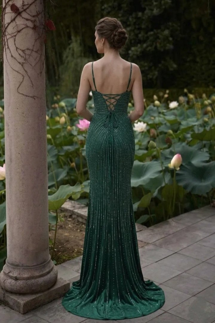 Emerald Green Valencia Crystal Dress