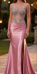 Pink Alessia Satin Corset Dress
